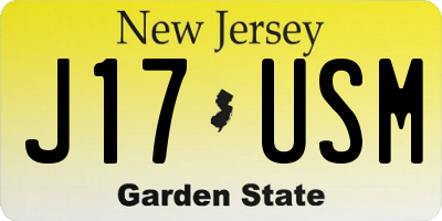 NJ license plate J17USM