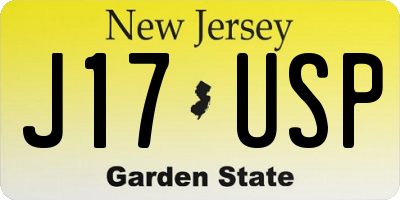 NJ license plate J17USP