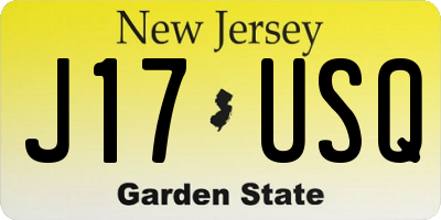 NJ license plate J17USQ