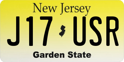 NJ license plate J17USR