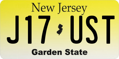 NJ license plate J17UST