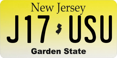 NJ license plate J17USU