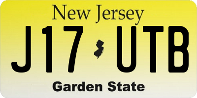 NJ license plate J17UTB