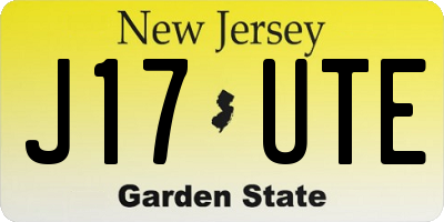 NJ license plate J17UTE