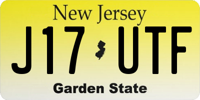 NJ license plate J17UTF
