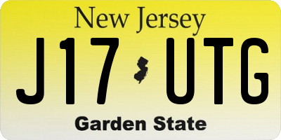NJ license plate J17UTG