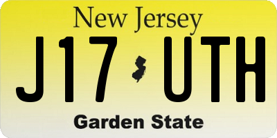 NJ license plate J17UTH