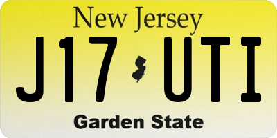 NJ license plate J17UTI