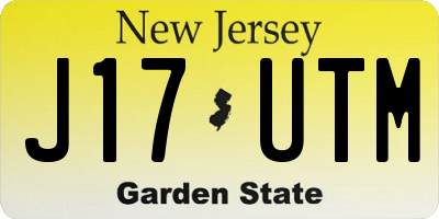 NJ license plate J17UTM