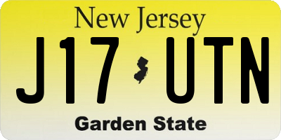 NJ license plate J17UTN