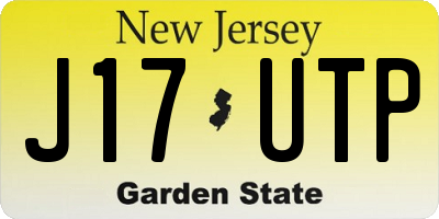 NJ license plate J17UTP