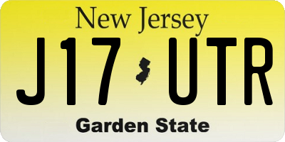 NJ license plate J17UTR