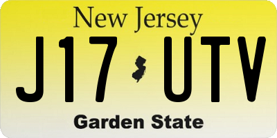 NJ license plate J17UTV