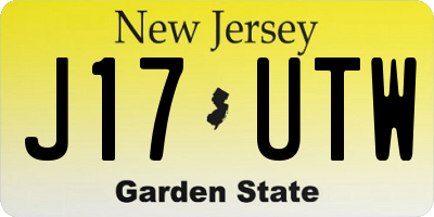 NJ license plate J17UTW