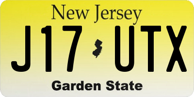 NJ license plate J17UTX