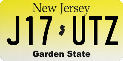 NJ license plate J17UTZ