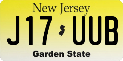 NJ license plate J17UUB