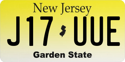 NJ license plate J17UUE