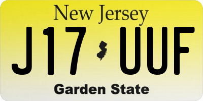 NJ license plate J17UUF
