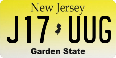 NJ license plate J17UUG