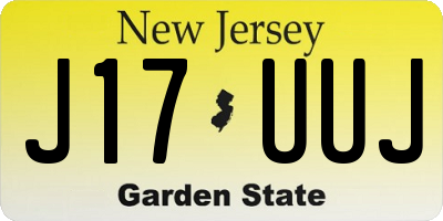 NJ license plate J17UUJ