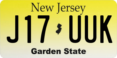 NJ license plate J17UUK