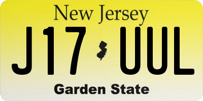 NJ license plate J17UUL