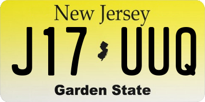 NJ license plate J17UUQ