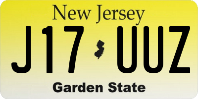 NJ license plate J17UUZ
