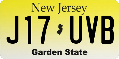 NJ license plate J17UVB
