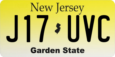 NJ license plate J17UVC