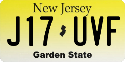 NJ license plate J17UVF