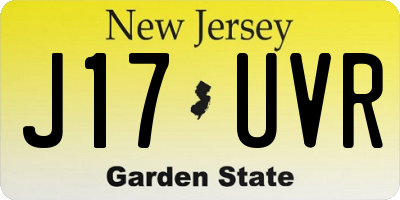 NJ license plate J17UVR