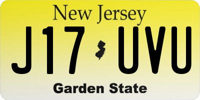 NJ license plate J17UVU