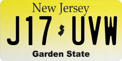 NJ license plate J17UVW