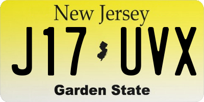 NJ license plate J17UVX