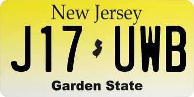 NJ license plate J17UWB