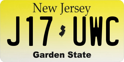 NJ license plate J17UWC