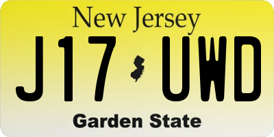 NJ license plate J17UWD