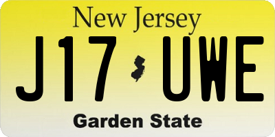 NJ license plate J17UWE