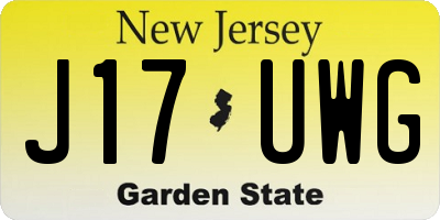 NJ license plate J17UWG