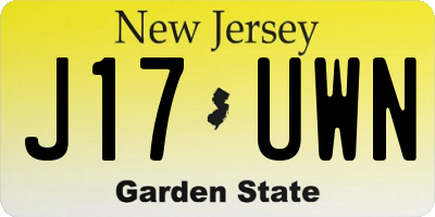 NJ license plate J17UWN