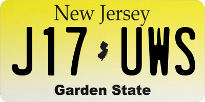 NJ license plate J17UWS