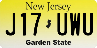 NJ license plate J17UWU