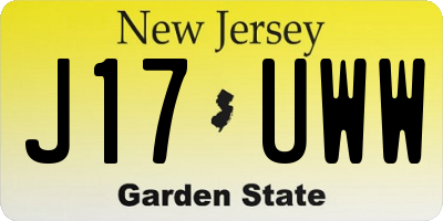 NJ license plate J17UWW