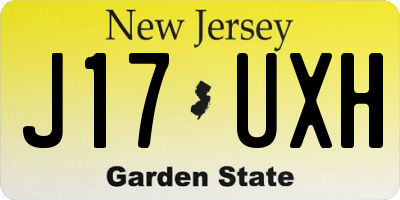 NJ license plate J17UXH
