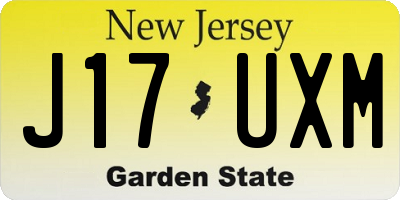 NJ license plate J17UXM