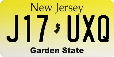 NJ license plate J17UXQ