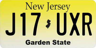 NJ license plate J17UXR