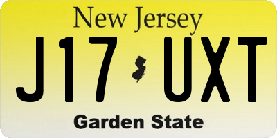 NJ license plate J17UXT
